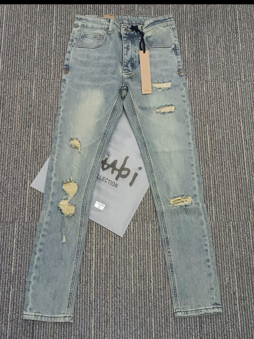Ksubi Distressed Light Blue Skinny Jeans